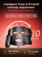 7-in-1 Red Light Therapy for Face & Neck, Skin-Friendly Silicone Red Light Therapy Mask with 324 LEDs, 5 Brightness Levels & 20 Mins Timer, Led Face Mask Light Therapy for Home & Travel - Image 8