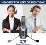 Sarevile Trucker Bluetooth Headset, V5.2 Wireless Headset with Upgraded Microphone AI Noise Canceling, On Ear Bluetooth Headphone with Mute for Driver Office Call Center (Black) - Image 4