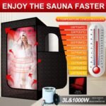 Personal Portable Steam Sauna Tent，Portable Infrared Sauna for Home，Can be Used for Outdoor Saunas or Indoor Saunas，Equipped with Folding Chairs Remote Control and Sauna Box（Black） - Image 4