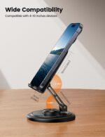 Lamicall 360° Rotation Cell Phone Stand for Desk, Sturdy Phone Holder | Foldable Adjustable Desktop Phone Stand, Office Gaming Desk Accessories for iPhone 17 16 15 14 13 12 Pro Max, Galaxy S26 S25 - Image 4