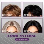 Hair Dye Shampoo，Easy to Use at Home, Women & Men (Black) | Ammonia-Free Vegan 3-in-1 Instant Color Shampoo, Provides Natural Gray Hair Coverage for Daily Hair Care Use - Image 6