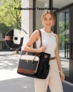 LOVEVOOK Teacher Tote Bag for Women, Work Laptop Tote, Computer Briefcase | Large Cup Holder, Nurse Bag for Travel, Business & Office, Bible Bag with Shoulder Strap, Gift - Image 4