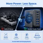 165W GaN Charging Station, 6-Port USB C & USB A Charger, Dark Gray | 165W GaN, 6-Port USB Charging Station, 3x40W USB-C + 3x15W USB-A, ABS+PC, Charge 6 Devices, Home Office Travel - Image 7