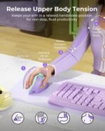 seenda MOU-302 Wireless Bluetooth Ergonomic Vertical Mouse with Volume Knob | Rechargeable 3-device mice for small/medium hands with quiet clicks, 1000/1600/2400 DPI for PC, laptop, MacBook, Green Purple - Image 4
