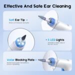 Electric Ear Wax Removal Kit for Adults with 4 Cleaning Modes, Home Use | Safe and Effective Ear Irrigation Flushing System with 500ml Water Bottle, Towel, Waste Basin, 15 Tips, Blue - Image 6