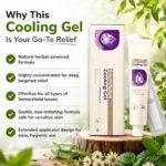 Cooling Gel, Skin Soothing Gel for Men & Women, Natural Herbal Care Gel with Applicators, Gentle Moisturizing & Comfort for Sensitive Skin, Daily Maintenance, 0.7 Oz Tube, Pack of 1 - Image 7