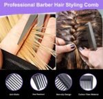 3 Pack Carbon Fiber Cutting Comb - Professional 8.15' Styling Comb for All Hair Types, Fine and Wide Tooth - Image 8