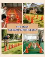 Dog Agility Course Backyard Set, Dog Agility Hurdle Cone Set | Height Adjustable Crossbar for Rehabilitation & Beginners, Dog Agility Equipment for Dog Obstacle Course - 12 Inch Orange - Image 7