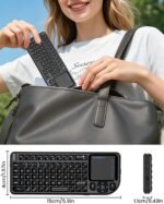 Mini Keyboard with touchpad, mini Bluetooth Keyboard, 2.4G Ultra-Thin Handheld Wireless Portable Keyboard, Suitable for PCs/Tablets/TVs/Smartphones, Ideal for Travel - Image 3