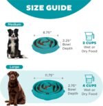 Outward Hound Fun Feeder Slo Bowl – Large 4‑Cup Capacity, Slow Feeding, Medium to Large Dogs, Non‑Slip, Turquoise, Drop Pattern - Image 6