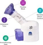 MABIS Facial Steamer, Steam Inhaler, Vaporizer or Vocal Steamer with Aromatherapy Diffuser and Soft Face Mask for Personal and Facial Steaming, 25mL - Image 5