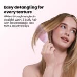Tangle Teezer Ultimate Detangler Brush, Straight to Wavy, Millennial Pink | Patented two-tier, regular-flex teeth reduce breakage & split ends on wet or dry hair; Shower-friendly hairbrush for all ages - Image 8