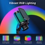TONOR Gaming Microphone Set with Boom Arm, Vocal Condenser Microphone for Content Creators, USB Mic for PC with Stand, RGB, Tap Mute, Gain Control, Gaming Equipemnt, Twitch, Streaming, TC310+ | Boom Arm Set, USB Mic with Controllable Light, One Tap Mute, Volume Control, for Discord, Twitch Streaming, Black, TC310+ - Image 4