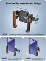 Lamicall Motorcycle Bike Phone Mount, 1s Lock Bike Phone Holder | Camera Friendly Bicycle Phone Clip, Scooter Phone Holder Gifts for iPhone Pro Max, Galaxy S25 Ultra, 4.7-7" Phones, Orange - Image 4