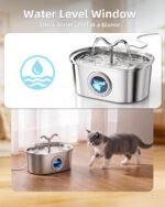 3.2L/108oz Stainless Steel Cat Water Fountain Pet Fountain | Automatic Pet Water Dispenser - Self-Designed Filtration System - Ultra-Quiet Pump - Easy Cleaning & Maintenance (3 Filters) - Image 9