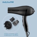 BaBylissPRO Nano Titanium 2000-Watt Blow Dryer with Concentrator Nozzle, Professional Grade Ionic Corded Styling Tool for Hair - Image 7