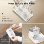PAWGETHER® Automatic Cat Water Dispenser with 1 Filter Gravity Water Bowl for Dogs, 1 Gallon/3.5L Dog Water Bowl Dispenser, Cat Waterer, Easy to Fill - Image 9