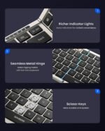 Foldable Keyboard and Mouse, Samsers Folding Bluetooth Keyboard Combo, 2.4G + BT5.0 x 2, Full-Size Portable Travel Keyboard & Rechargeable Wireless Mouse for Windows Android iOS Mac OS, Starlight - Image 9
