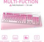 Attack Shark KC04 Acrylic Clear Transparent Keyboard Cover(17.4 * 6.5 * 1.89 inch) with Dustproof Waterproof Anti-hit Anti-cat Protective Case for Standard 104 Key Mechanical Gaming Keyboard Pink - Image 4