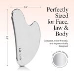 Kitsch Stainless Steel Guasha Tool for Face - Silver | Stainless Steel Gua Sha Facial Tools | Face Sculpting Tool and Double Chin Reducer, Neck & Lymphatic Drainage Massager - Image 7