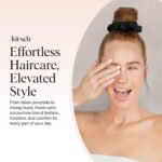 Kitsch Satin Scrunchies for Women | For All Hair Types - Black, 5pcs | Wake Up Frizz-Free, No Crease Hair Ties, Softer Than Silk Scrunchies, Stylish Hair Accessories For All Hair Types - Image 8
