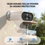 AlkiVision Solar Security Cameras Wireless Outdoor - 2K Night Color Vision Cameras for Home Security, AI Motion Detection, 360° View, Spotlight, 2-Way Audio, Siren, IP67 Waterproof, SD/Cloud Storage - Image 6