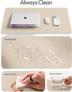 YSAGi Leather Desk Pad Protector, Office Desk Mat, Large Mouse Pad, Non-Slip PU Leather Desk Blotter, Waterproof Laptop Desk Writing Pad for Office and Home (23.6" x 13.8", Eggshell) - Image 8