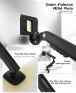 NB SmooVex™ Monitor Mount, Monitor Stand fits up to 32 Inch, Mechanical Spring Mount, VESA 75/100 mm, Model-A5(Black) - Image 7