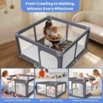 Foldable Baby Playpen Portable Travel Play Yard, Dark Gray | Safety Play Yard for Babies & Toddlers, Indoor & Outdoor Use, Carry Bag Included, Collapsible, Portable，Sturdy & Secure - Image 6