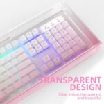 Attack Shark KC04 Acrylic Clear Transparent Keyboard Cover(17.4 * 6.5 * 1.89 inch) with Dustproof Waterproof Anti-hit Anti-cat Protective Case for Standard 104 Key Mechanical Gaming Keyboard Pink - Image 6