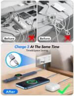 2Pack Travel Essentials for Apple Watch Charger,3-in-2 Multi Charging Cable | Cruise Vacation Camping Essentials for iPhone Charger,Type C/Lightning for iWatch,iPhone 17-12,Xbox Series X&S-4FT Gray - Image 5