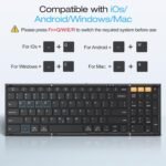 OMOTON Foldable Keyboard for Travel, Full Size with Number Pad, Black | Bluetooth 3-device Switching for iPad/iPhone/Tablet/Laptop/Mac, USB-C Rechargeable, Folding Portable for Travel & Remote Work - Image 4