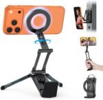 OMOTON TP02 [360° Rotating] Stable Clip Magnetic Phone Tripod for iPhone 17 | Aluminum Cell Phone Stand, Back Magnet Base, Fold 3-Adjustment, Women Men Gift, Fits Vlog, Gym, Travel Essentials Accessories - Image 2