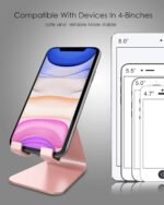 CreaDream Cell Phone Stand, Cradle, Holder, Aluminum Desktop Stand Compatible with Switch, All Smart Phone, iPhone 15 14 13 12 Pro Max Plus Mini Xr X Se 8 SE -Rose Gold - Image 5