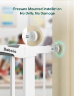 Babelio Baby Gate with Adjustable Cat Door, CatPrivilege III, 29-43" | Auto-Close, Pressure Mounted with No Drilling, Dual Lock Safety Gates For Stairs, Doorways and House, Easy Walk Thru, White - Image 8