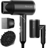 ANNLARY Hair Dryer with Comb, ANNLARY 1800W Blow Dryer with Diffuser for Curly Hair, Plasma Ionic Hair Dryer for Frizz Control, Foldable Portable Low Noise Hairdryer, 6.5 ft ALCI Cord - Image 2