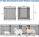 New Thickened Version Dog Playpen, 32 Inch Dog Fences for The Yard, Portable Outdoor Dog Playpen for Large/Medium/Small Dogs, Foldable Metal Dog Dlaypen, with Doors (16 Panels, 32 Inch) - Image 3