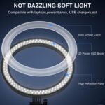 Desk Ring Light with Stand for Computer, Desk Light for Video Recording | 10.5" Video Conference Lighting, Adjustable Circle Light with Phone Holder for Zoom Meeting Video Call Podcast Stream Webcam - Image 11