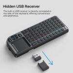 K808 Mini Keyboard with Touchpad, 2.4G + BT, with 7-Color Backlight | 600mAh rechargeable battery, laser pointer, compatible with pc/tv/htpc,and other devices, for travel,office and home use - Image 6