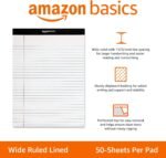 Amazon Basics Wide Ruled Lined Writing Note Pads for Office Supplies, 8.5" x 11.75", White, 12-Pack of 50 Perforated Sheets - Image 3