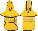 HDE Dog Raincoat with Hood & Leash Hole S-XL Dog Rain Jacket Yellow M | Hooded Rain Coat, Reflective Safety Strip, Water Resistant, Easy On/Off, Good for Pets, Small Medium & Extra Large Dog Breeds - Image 4