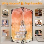 Portable Sauna for Home, Upgraded Personal Steam Sauna Box with 3L 1300W Steamer, Folding Chair, Extra Large Size Foldable Home Sauna 3’X 3’X 5.9’, Full Body Sauna Tent for Relaxation Spa, Black - Image 7