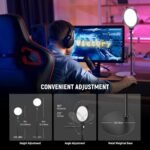 NEEWER Basics 2 Pack 7" Desktop Ring Lights for Video Recording, 10W Dimmable Full Screen Key Lighting with Desk Stands & Phone Holders for iPhone Computer Laptop Vlog Streaming Video Conference, R06 - Image 7