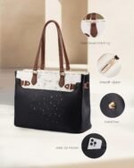 LOVEVOOK Laptop Tote Bag for Women Work, Teacher Tote Bag with Large Cup Holder, Waterproof Leather Computer Bag - Image 7