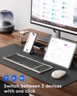 Foldable Keyboard and Mouse, Samsers Folding Bluetooth Keyboard Combo, 2.4G + BT5.0 x 2, Full-Size Portable Travel Keyboard & Rechargeable Wireless Mouse for Windows Android iOS Mac OS, Starlight - Image 3