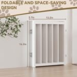 Snuowu 16" Freestanding Short Dog Gate for Small Dogs – Foldable & Retractable, Expands Up to 48" Wide, 4-Panel Pet Barrier for Doorways, Stairs & Hallways (White) - Image 7