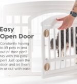 IRIS USA 4-Panel Dog Playpen, Pet Enclosure, White | Puppy Training, Configurable Layout, Multi-Shape Setup, Custom Pen Configuration, Secure Door Latch, Stable Non-Tip Base - Image 4