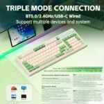 AULA S99 Gaming Keyboard, Wireless Green Creamy Computer Keyboards | Tri-Mode Bluetooth/2.4GHz/USB-C Membrane Keyboard with Number Pad,99Keys,RGB Backlit,Programmable,Creamy Silicone Structure - Image 4