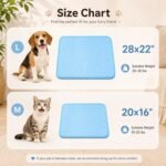 Dog Cooling Mat Upgraded Self-Cooling Pet Pad,Ice Silk Arc-Chill Cooling Mat for Dogs & Cats, Washable Portable Foldable,Q-Max>0.4 for Indoor Outdoor Car Seats,Blue,28x22 in (Grey, 28*22 in) - Image 3