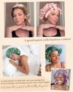 YANIBEST Adjustable Silk Bonnet for Sleeping Women Double Layer Satin Bonnet Reduce Friction Prevent Frizz Curly Hair - Image 8